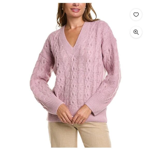 VINCE Lattice Cable Wool & Alpaca Blend Sweater NWT
